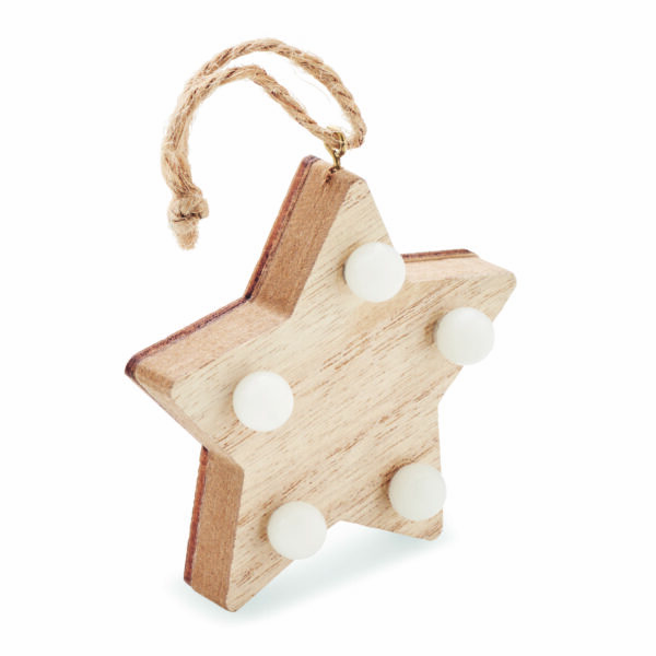 Étoile en bois avec lumières