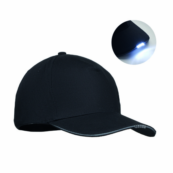 Casquette en coton LED à 5 pans