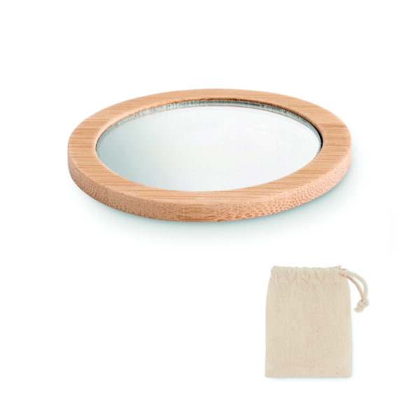 Miroir de poche en bambou