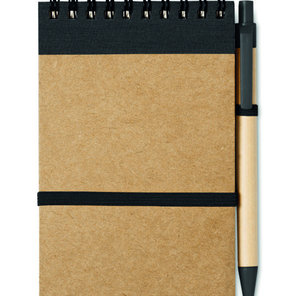 Bloc-notes recyclé et stylo