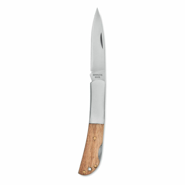 Couteau pliable en acacia - Acier Inoxydable