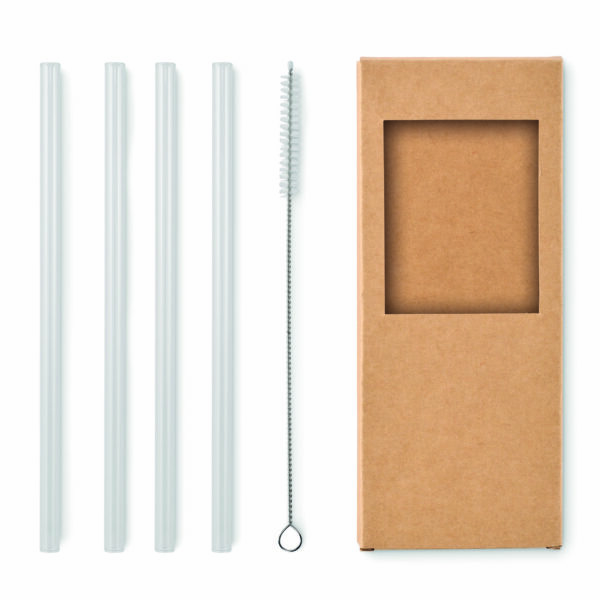 4 pailles verre réutilisables