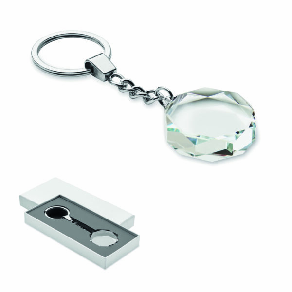 Porte-clés rond en verre