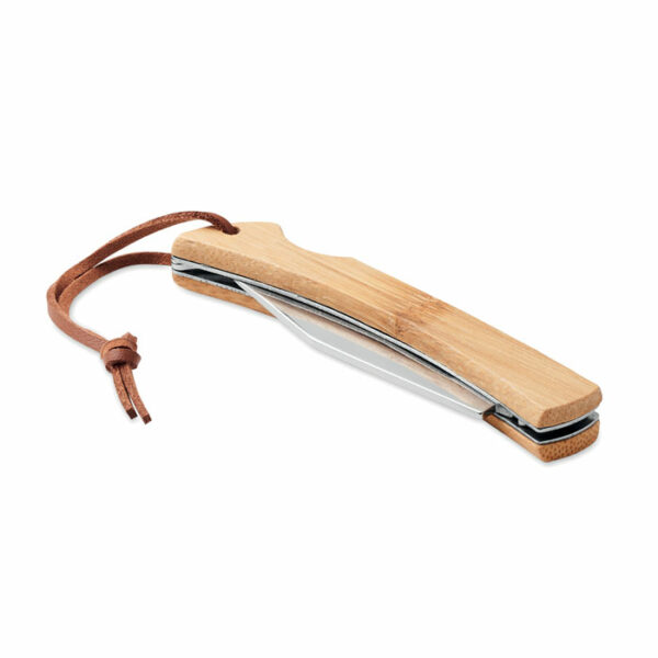 Couteau pliable en bambou - Acier Inoxydable