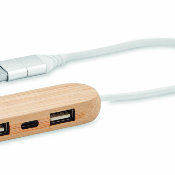 Hub USB 3 ports  câble 2 en 1